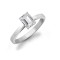 18ct White 75pts Emerald Cut Dia Solitaire Ring