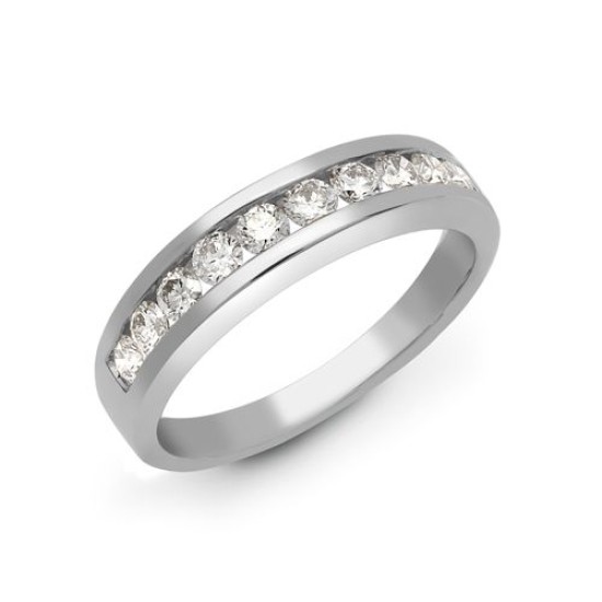 18ct White Gold 50pts Channel Set Dia Ring