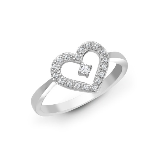18ct White Gold Heart Shaped Diamond Ring