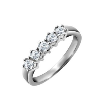 18ct White Gold 50pts 5 Stone Diamond Ring