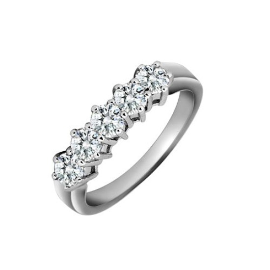 18ct White Gold 1.00ct 5 Stone Diamond Ring