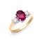 18ct Yellow Gold 3 Stone Diamond And Ruby Ring