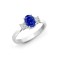 18ct White Gold Diamond And Sapphire And 3 Stone Ring