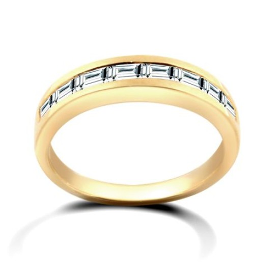18ct Yellow Gold Channel Set Diamond Half Eternity Ring