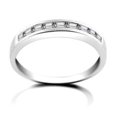 18ct White Gold Channel Set Diamond Half Eternity Ring