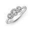 18ct White 0.60ct Diamond Trilogy Halo Ring