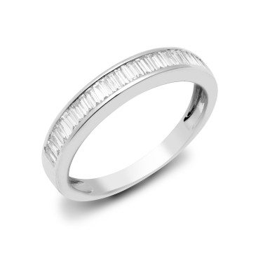 18ct White 0.50ct Diamond Baguette 1\2 Eternity Ring