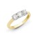18ct Yellow/White 0.50ct Diamond Claw Set Trilogy Ring