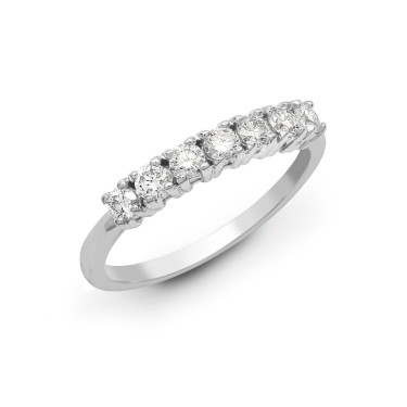 18ct White 0.50ct Diamond 7 stone 1/2 ET Ring