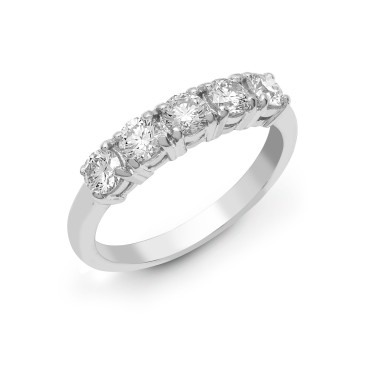 18ct White 1.00ct Diamond 5 stone Ring
