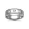 18ct Gold White Diamond Rubover set Wedding Ring 6mm