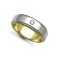 18ct Gold 2 Colour Diamond Rubover set Wedding Ring 7mm