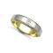 18ct Gold 2 Colour Diamond Rubover set Wedding Ring 6mm