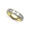 18ct Gold 2 Colour Diamond Rubover set Wedding Ring 6mm
