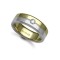 18ct Gold 2 Colour Diamond Rubover set Wedding Ring 7mm