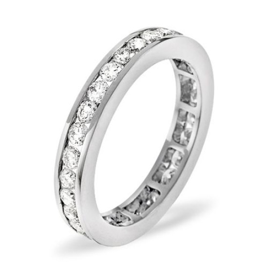 18ct White Gold Channel Set Full Eternity Ring Diamond 2.00ct H Si