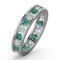 18ct White Gold Channel Set Full Eternity Ring Diamond 1.00ct Emerald 1.10ct G VS