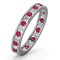 18ct White Gold Channel Set Full Eternity Ring Diamond 0.50ct Ruby 0.80ct H Si