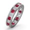 18ct White Gold Channel Set Full Eternity Ring Diamond 1.00ct Ruby 1.50ct H Si