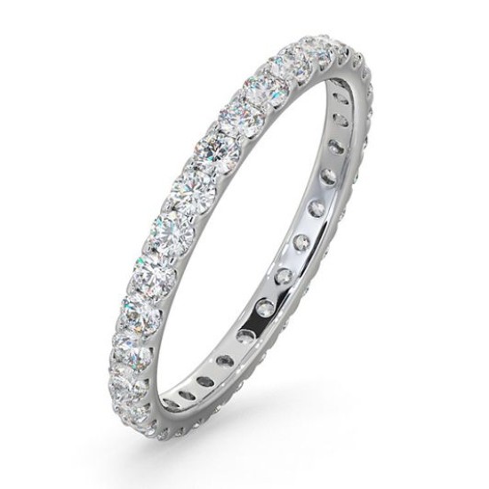 18ct White Gold Claw Set Full Eternity Ring Diamond 1.00ct G VS