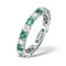 18ct White Gold Claw Set Full Eternity Ring Diamond 0.50ct Emerald 0.70ct G VS
