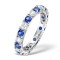 18ct White Gold Claw Set Full Eternity Ring Diamond 1.00ct Sapphire1.70ct G VS