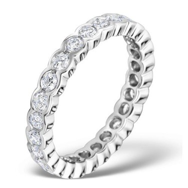18ct White Gold Rub Over Set Full Eternity Ring Diamond 1.00ct G VS