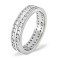 18ct White Gold Channel Set 2 Row Full Eternity Ring Diamond 1.00ct H Si
