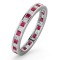 18ct White Gold Channel Set P.cut Full Eternity Ring Diamond 0.50ct Ruby 0.60ct G VS