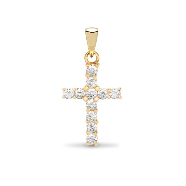 18ct Yellow Gold Diamond Cross