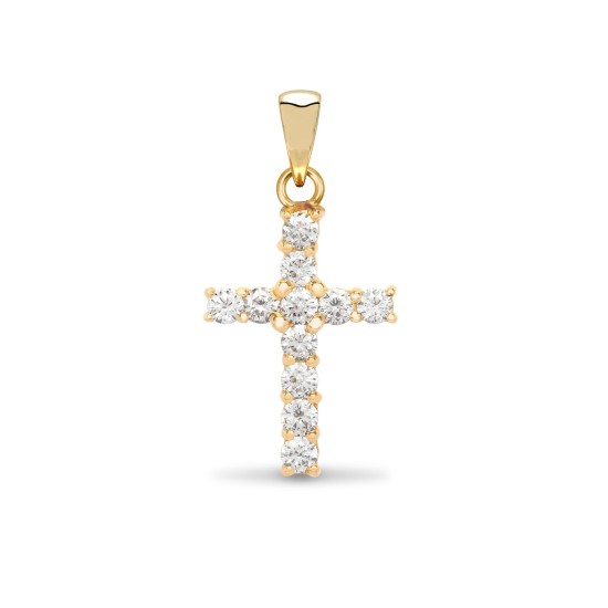 18ct Yellow Gold Diamond Cross