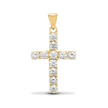 18ct Yellow Gold Diamond Cross