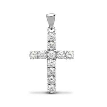 18ct White Gold Diamond Cross