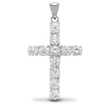 18ct White Gold Diamond Cross
