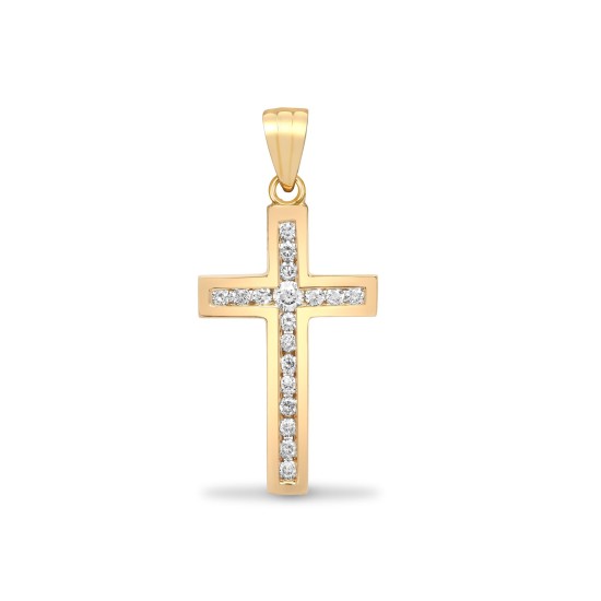 18ct Yellow Gold Diamond Cross