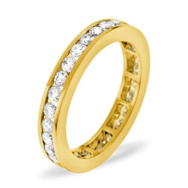 18ct Yellow Gold Channel Set Full Eternity Ring Diamond 1.00ct G VS