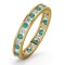 18ct Yellow Gold Channel Set Full Eternity Ring Diamond 0.50ct Emerald 0.70ct G VS