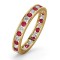 18ct Yellow Gold Channel Set Full Eternity Ring Diamond 0.50ct Ruby 0.80ct H Si