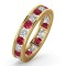 18ct Yellow Gold Channel Set Full Eternity Ring Diamond 1.00ct Ruby 1.50ct H Si