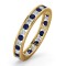 18ct Yellow Gold Channel Set Full Eternity Ring Diamond 0.50ct Sapphire 0.90ct H Si