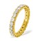 18ct Yellow Gold Claw Set Full Eternity Ring Diamond 2.00ct H Si