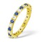 18ct Yellow Gold Claw Set Full Eternity Ring Diamond 0.50ct Sapphire 0.90ct G VS