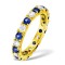 18ct Yellow Gold Claw Set Full Eternity Ring Diamond 1.00ct Sapphire1.70ct H Si