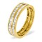 18ct Yellow Gold Channel Set 2 Row Princess Cut Full Eternity Ring Diamond 2.00ct H Si