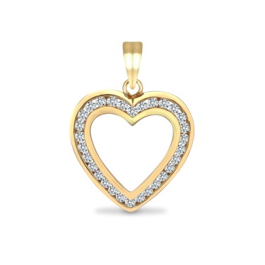 9ct Yellow Gold Diamond Heart Pendant