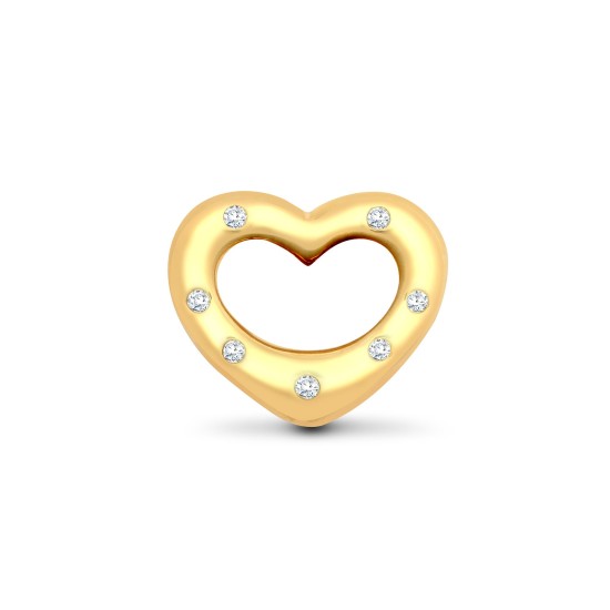 9ct Yellow Gold Diamond Heart Pendant