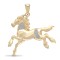 9ct Yellow Gold Diamond Horse Pendant