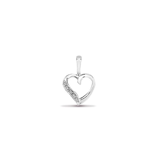 9ct White Gold Diamond Pendant