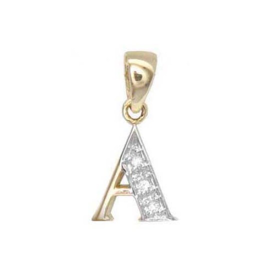 9ct Yellow Gold Diamond Set Initial Pendant -Initial C