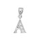9ct White Gold Diamond Set Initial Pendant -Initial L